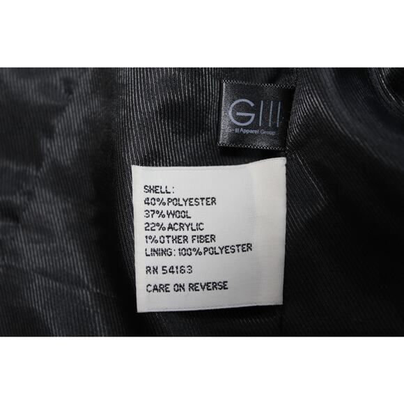 Kenneth Cole New York Black Wool Blend Long Coat Size 6 - Picture 7 of 10